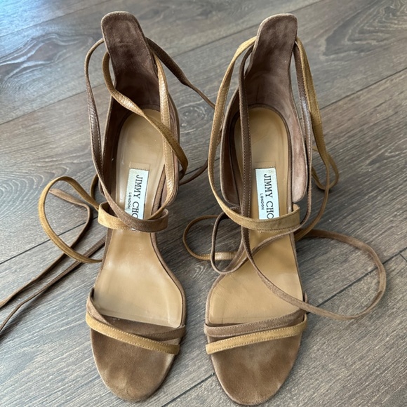 Jimmy Choo gladiator suede brown heels - Picture 2 of 5